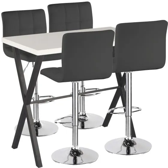 Homeville Bar Table Set Grappa/Bar Stool Black