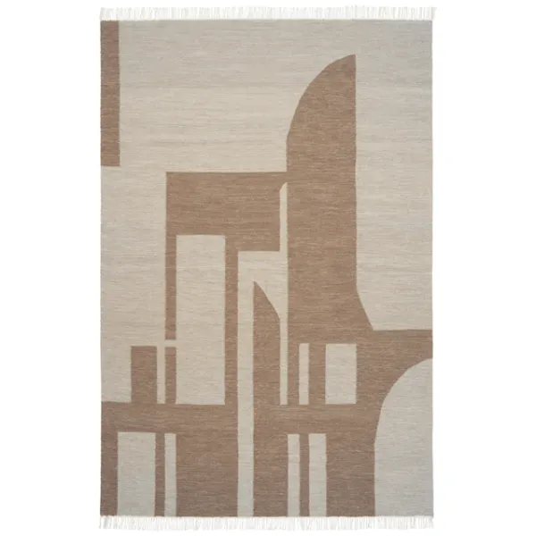 Kristina Dam Studio Contemporary Kelim Rug Off-white/Brown 300 cm