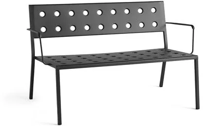 HAY Balcony Lounge Bench with Armrest Anthracite
