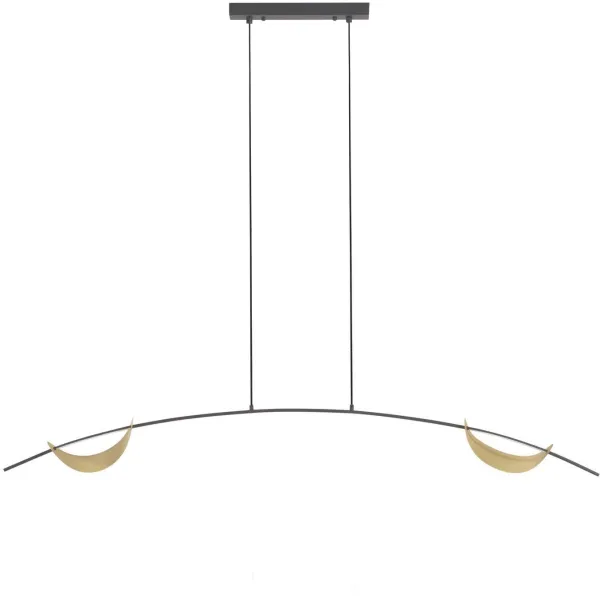 Anatolia, Pendant lamp, gold/black, H140x15x150 cm