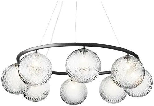 Nuura Miira 8 Circular Chandelier Rock Grey/Optic Clear