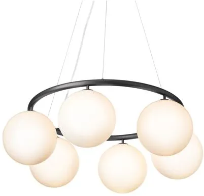 Nuura Miira 6 Circular Chandelier Rock Grey/Opal White