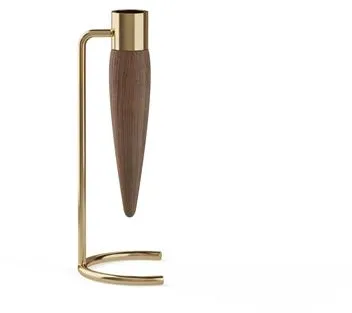 Audo Umanoff Candlestick Polished Brass/Walnut