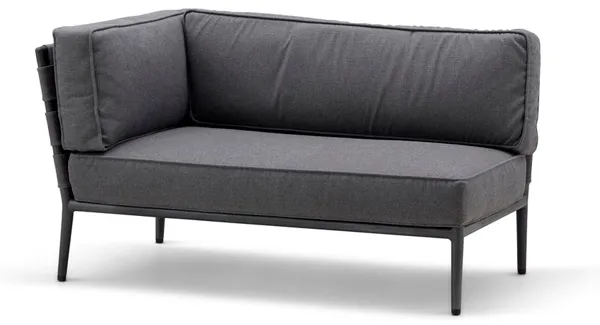 Cane-Line Conic 2-seater modular sofa - grey - right-oriented