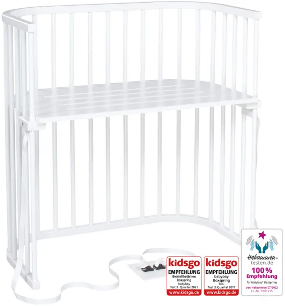 Boxspring bedside crib - White