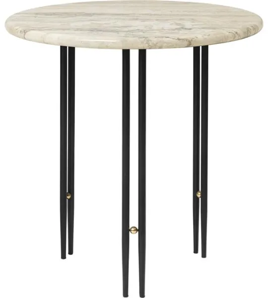 GUBI IOI Side Table Ø50 Marble/Brass