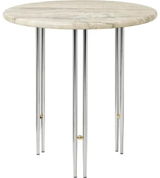 GUBI IOI Side Table Ø50 Chrome/Brass