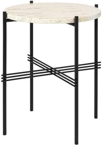 GUBI TS Side Table Round Ø40 Marble/Brass Base