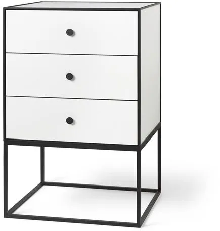 Audo Frame 49 Coffee Table with 3 Light Grey Drawers