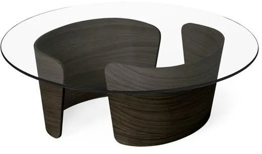 Sibast Furniture No 7 Lounge Coffee Table Ø90 Low Smoked Oak/Glass