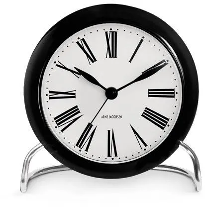 Arne Jacobsen Roman Table Clock - Ø:11 cm - White/Black